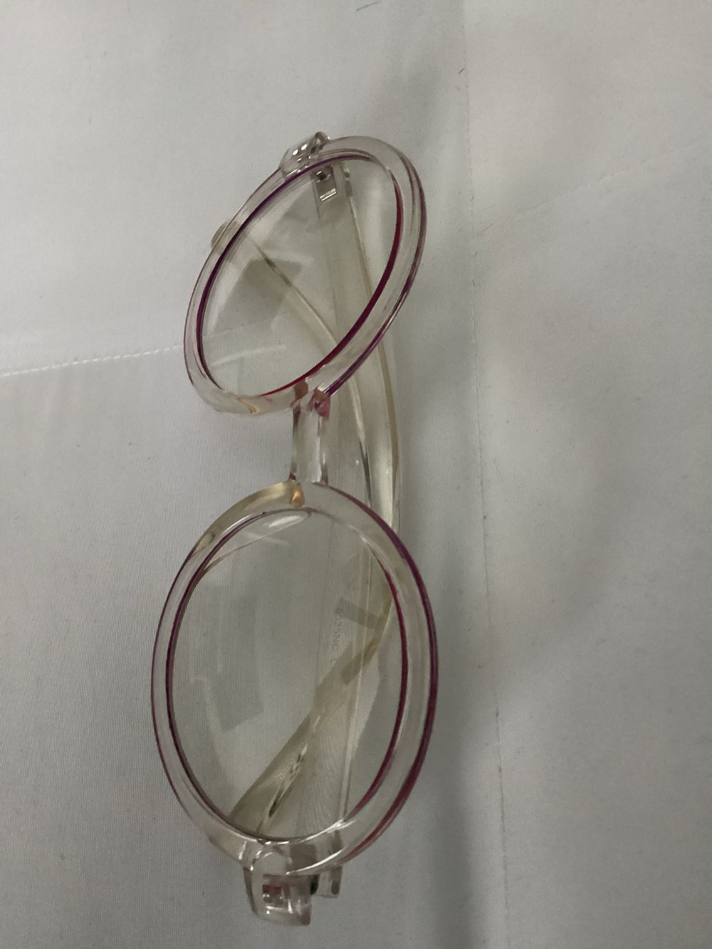 Clear Round Reading Glasses with Pink Trim - Women Accessories